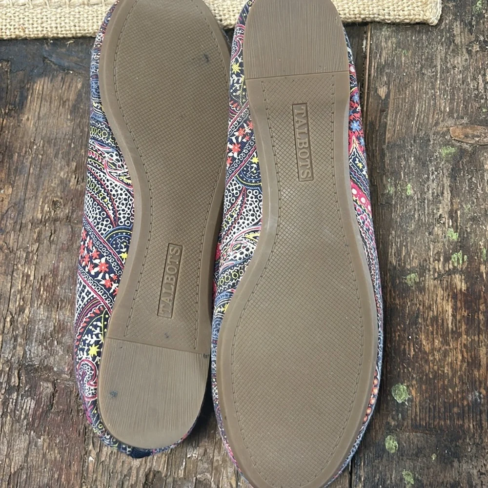 Talbots Paisley Multicolor Floral Ballerina Women’s Flat Slip on Shoes Size 9.5